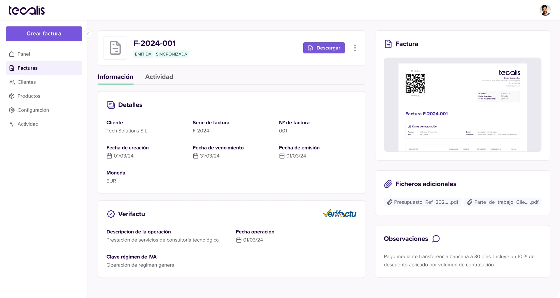 Crea y emite facturas Verifactu