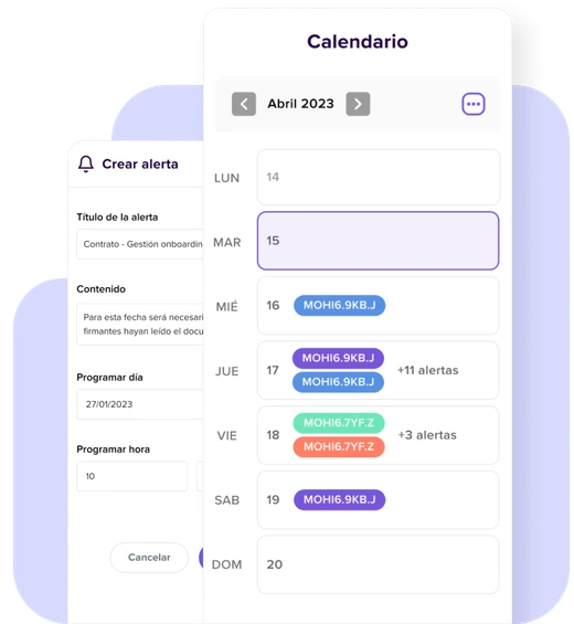 Programación en calendario