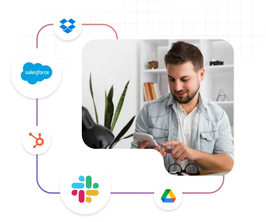 persona con todas sus aplicaciones integradas | person who has all his apps integrated