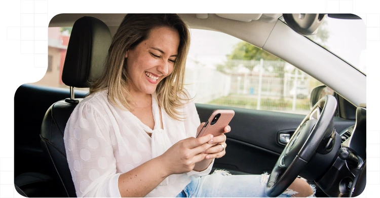 Person inside a carsharing vehicle