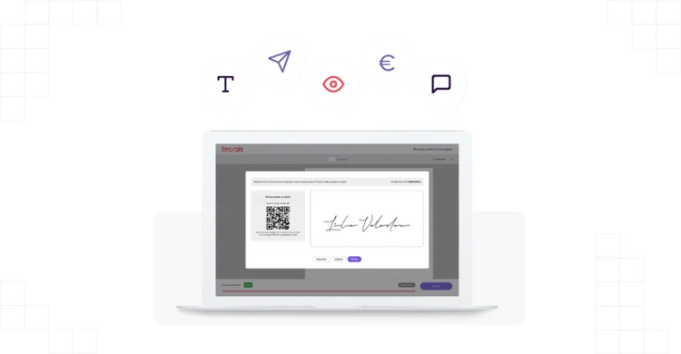 Firma Online en pantalla pórtatil