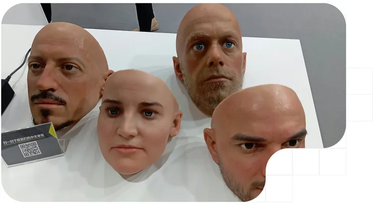 Caras hiperrealistas creadas en representación de un fraude de identidad