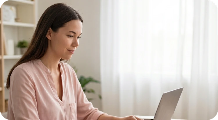 Specialist analyzing workflows and enterprise hyperautomation processes on their laptop.