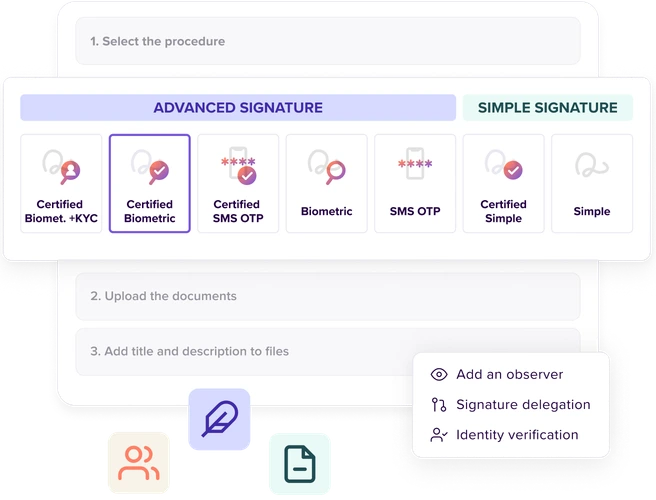 Types of signatures in Tecalis Sign