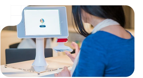 Person doing a KYC with automated document scanning to comply with the sixth AML directive